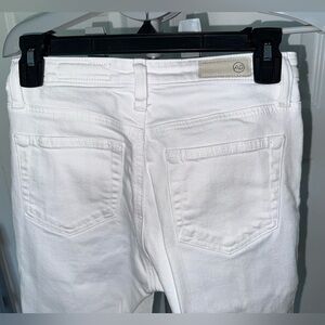 AG Adriano Goldschmied White The Isabelle High Rise Straight Leg Jeans